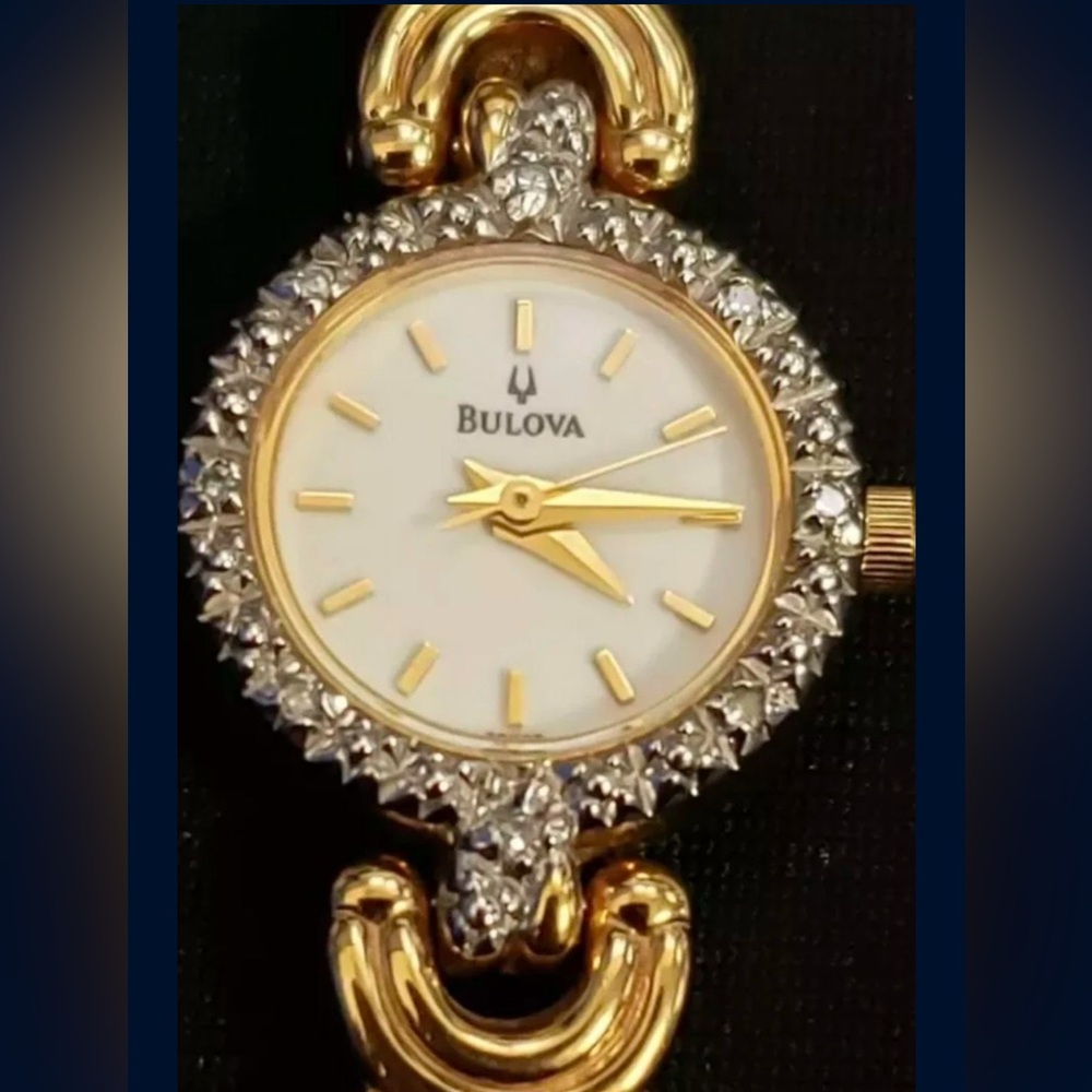 Bulova Womens Gold Diamond Watch